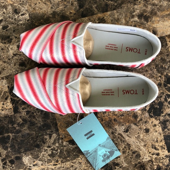 NEW TOMS Candy Cane Glitter Classics loafer - Picture 11 of 13